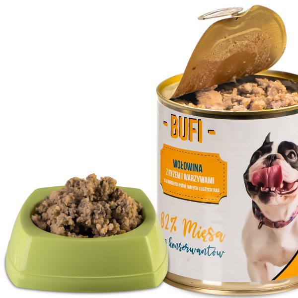 Bufi Karma dla Psów Premium - 82% mięsa wołowego 830g sklep premium dla akwarystów