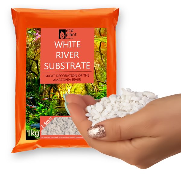 Eco Plant White River 1kg - żwirek biały naturalny 2-8mm sklep premium dla akwarystów