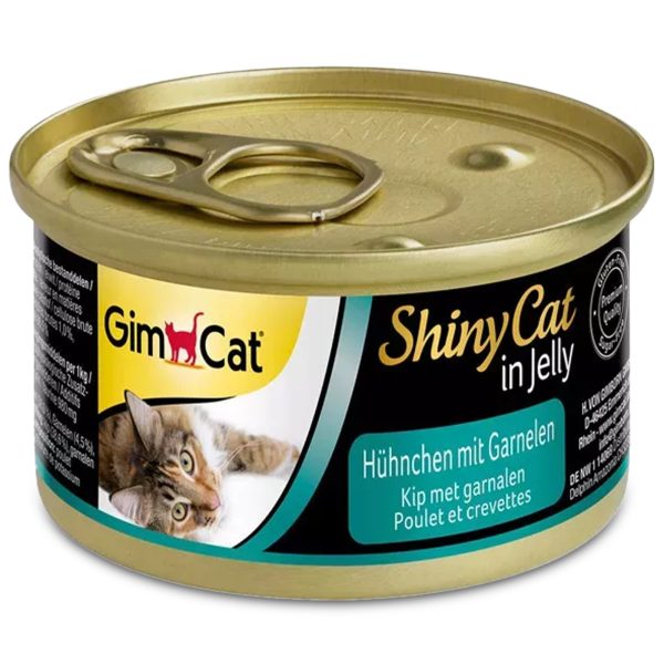 GimCat ShinyCat in Jelly - karma mięsna kurczak i krewetki 70g sklep akwarystyczny śląsk