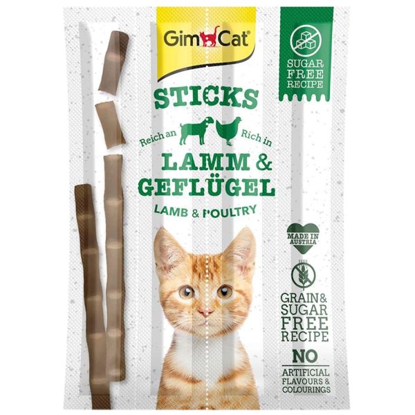 GimCat Sticks 95% Meat - kiełbaski jagnięcina i drób 4 sztuki sklep akwarystyczny śląsk