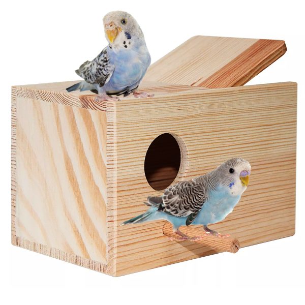 DOMEK DREWNIANY BUDKA PTAK FALISTA 20X13X13 sklep akwarystyczny / terrarystyczny