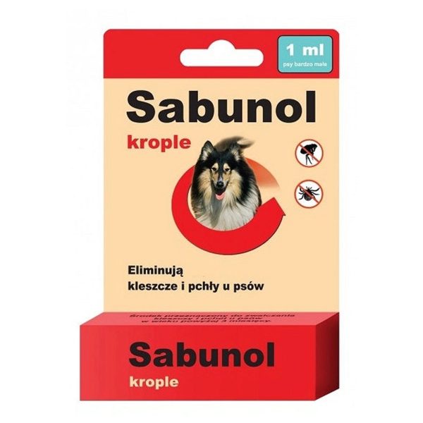 SABUNOL KROPLE PCHLA KLESZCZ PIES 1ML sklep akwarystyczny / terrarystyczny