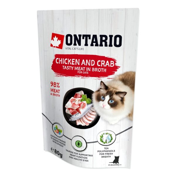 ONTARIO  saszetka   Kurczak   i  kraby  w rosole  80g (213-3033) sklep premium dla akwarystów