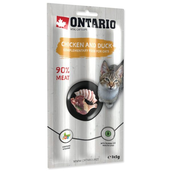 ONTARIO Miękki kabanos dla kotów kurczak z kaczką pakowane po trzy sztuki - 3 X 5g (213-5821)