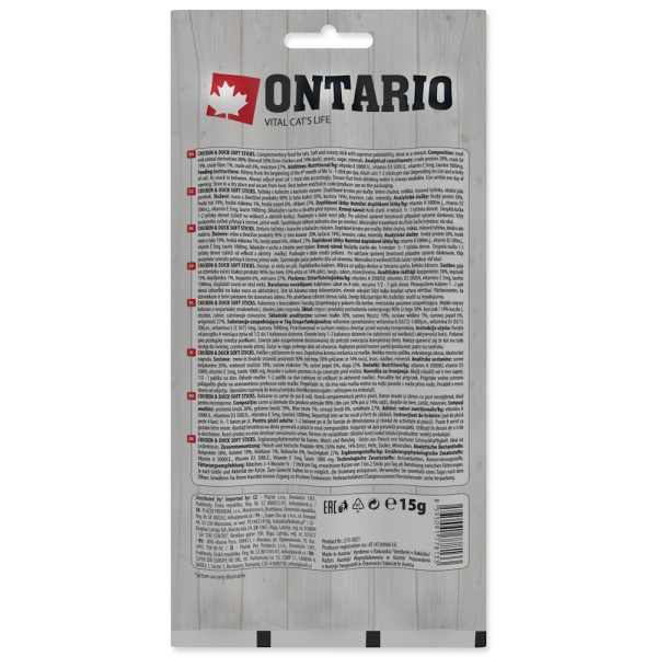 ONTARIO Miękki kabanos dla kotów kurczak z kaczką pakowane po trzy sztuki - 3 X 5g (213-5821) sklep premium dla akwarystów