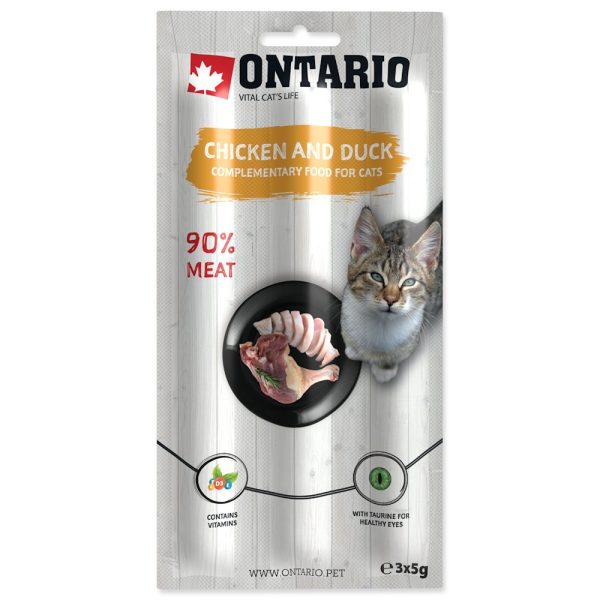 ONTARIO Miękki kabanos dla kotów kurczak z kaczką pakowane po trzy sztuki - 3 X 5g (213-5821) sklep akwarystyczny śląsk