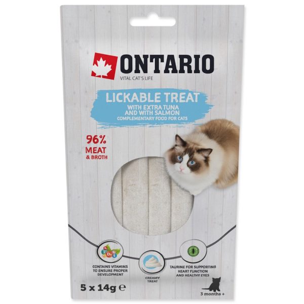 ONTARIO Przysmak do lizania dla kotów extra tuńczykiem i łososiem 5x14g (213-53718) sklep akwarystyczny śląsk