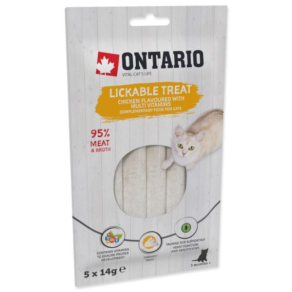 ONTARIO Przysmak do lizania dla kotów o smaku kurczaka z multiwitaminą  5x14g (213-53308)
