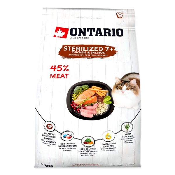 ONTARIO Cat Sterilised 7+  2kg / Pokarm dla kotów sterylizowanych w wieku powyżej 7 lat  (213-10835) sklep akwarystyczny śląsk