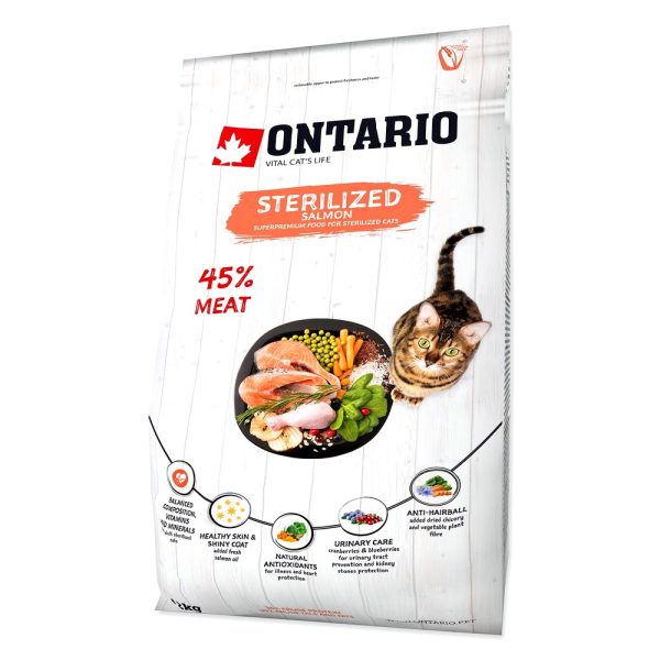 ONTARIO Cat Sterilised Salmon 2kg / Pokarm dla kotów sterylizowanych łosoś  (213-10775)