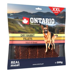 ONTARIO Snack Dry Rabbit Fillet 500g / ONTARIO przysmak dla psów suszone filety z królika 500g (214-5039) sklep akwarystyczny śląsk