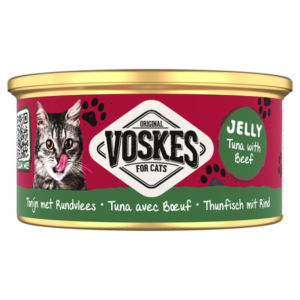 Voskes Jelly Tuna With Beef - tuńczyk z wołowiną w galarecie mokra karma dla kota 85g sklep akwarystyczny śląsk