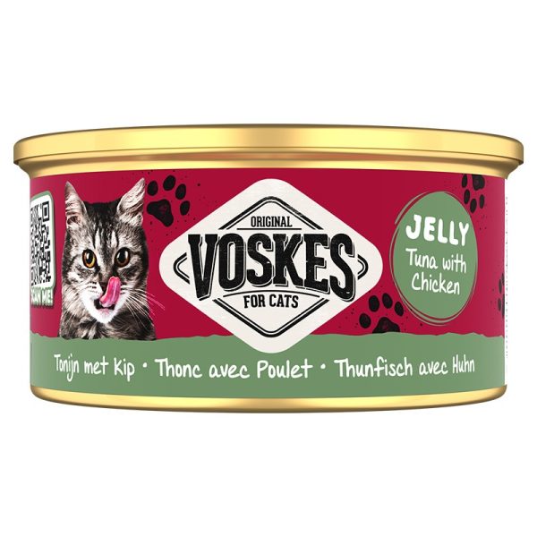 Voskes Jelly Tuna With Chicken - tuńczyk z kurczakiem w galarecie mokra karma dla kota 85g sklep akwarystyczny śląsk