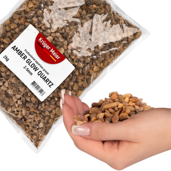 Kruger Meier Amber Glow Quartz 2-5 mm - Żwirek do akwarium 2kg sklep premium dla akwarystów