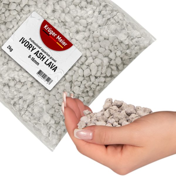 Kruger Meier Ivory Ash Lava 8-16 mm - Żwirek do akwarium 2kg