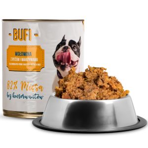 Bufi Karma dla Psów Premium - 82% mięsa wołowego 830g sklep akwarystyczny śląsk