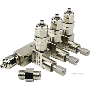 CO2 Precision Valve 3+CV PRO-Line . Zaworek prec. trzy-wyjściowy z zaworem zwrotnym(ROT411CO2)