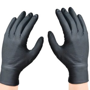 Rękawice ochronne nitrylowe czarne 20 sztuk - grube rozmiar XL sklep akwarystyczny śląsk