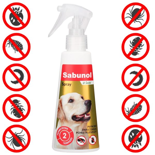 Sabunol Spray 100ml - preparat przeciw kleszczom i pchłom