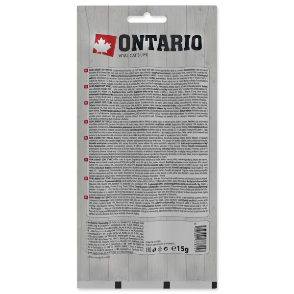ONTARIO Miękii kabanos dla kotów kaczka z królikiem pakowane po trzy sztuki - 3 X 5g (213-5826) sklep premium dla akwarystów