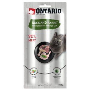 ONTARIO Miękii kabanos dla kotów kaczka z królikiem pakowane po trzy sztuki - 3 X 5g (213-5826) sklep akwarystyczny śląsk