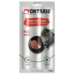 ONTARIO Miękki kabanos dla kotów wołowina z wątróbką pakowane po trzy sztuki - 3 X 5g (213-5816) sklep akwarystyczny śląsk