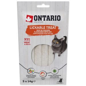 ONTARIO Przysmak do lizania dla kotów bogate w smaku kurczaka z owsem  5x14g (213-53318) sklep akwarystyczny śląsk
