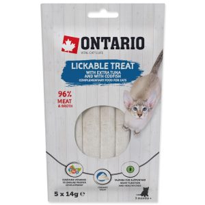 ONTARIO Przysmak do lizania dla kotów extra tuńczykiem i dorszem 5x14g (213-53723) sklep akwarystyczny śląsk