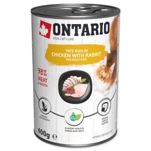 ONTARIO konserwa dla kotów Kurczak przyprawiony Królikiem oraz Żurawiną 400g (213-21132) sklep akwarystyczny śląsk