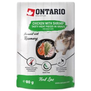 ONTARIO linia ziołowa - Pokarm dla kotów w saszetce - Kurczak z krewetkami