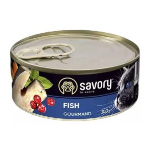 Savory Cat Adult Fish 100g - przysmak dla kotów w puszce sklep akwarystyczny śląsk