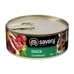 Savory cat Adult Duck 100g - przysmak dla kotów w puszce sklep akwarystyczny śląsk